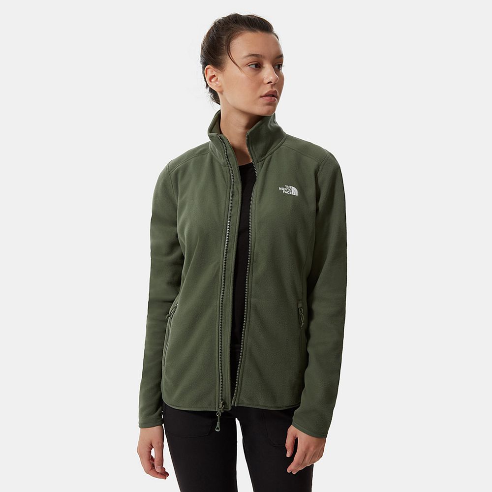 The North Face Fleece Womens Australia - The North Face 100 Glacier Full-Zip Green Skiing And Snowbo